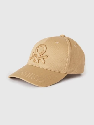 Benetton, Baseball Cap With Embroidered Logo, Size: OS, Beige, Men United Colors of Benetton