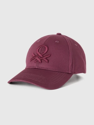 Benetton, Baseball Cap With Embroidered Logo, Size: OS, Burgundy, Men United Colors of Benetton