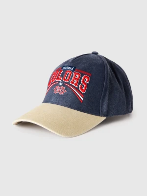 Benetton, Baseball Cap With Embroidery, Size: OS, Dark Blue, Men United Colors of Benetton