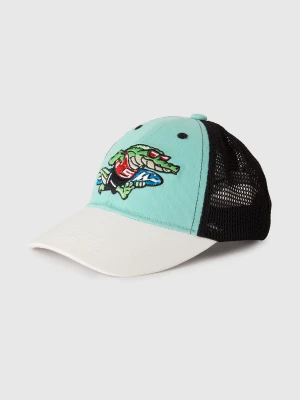 Benetton, Baseball Cap With Embroidery, Size: S, Aqua, Kids United Colors of Benetton