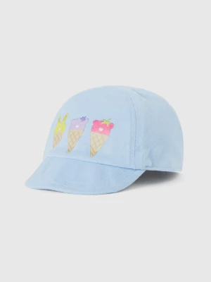 Benetton, Baseball Cap With Print, size 62, Sky Blue, Kids United Colors of Benetton