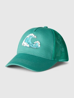 Benetton, Baseball Hat In Cotton And Mesh, size 98, Aqua, Kids United Colors of Benetton