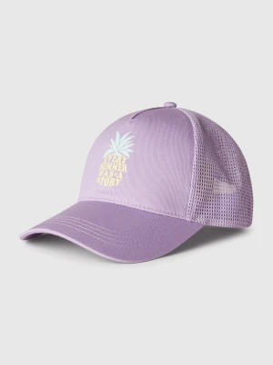 Benetton, Baseball Hat In Cotton And Mesh, size S, Lilac, Kids United Colors of Benetton