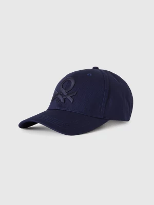 Benetton, Baseball Hat With Embroidered Logo, size OS, Dark Blue, Men United Colors of Benetton