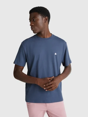 Benetton, Basic Cotton T-shirt, Size: XS, Air Force Blue, Men United Colors of Benetton