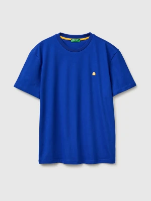 Benetton, Basic Cotton T-shirt, Size: M, Bright Blue, Men United Colors of Benetton