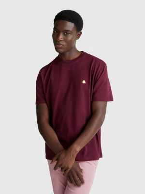 Benetton, Basic Cotton T-shirt, Size: XS, Burgundy, Men United Colors of Benetton