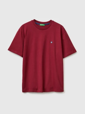Benetton, Basic Cotton T-shirt, Size: XS, Burgundy, Men United Colors of Benetton