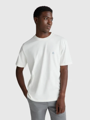 Benetton, Basic Cotton T-shirt, Size: XS, Creamy White, Men United Colors of Benetton