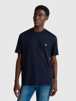 Benetton, Basic Cotton T-shirt, Size: XS, Dark Blue, Men United Colors of Benetton
