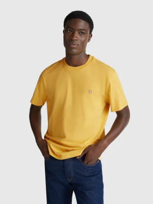 Benetton, Basic Cotton T-shirt, Size: XS, Yellow, Men United Colors of Benetton