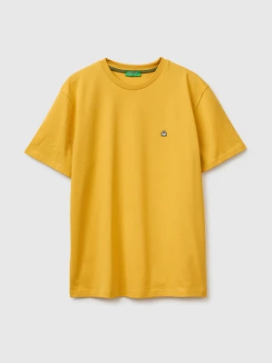 Benetton, Basic Cotton T-shirt, Size: XS, Mustard, Men United Colors of Benetton