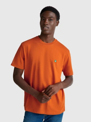 Benetton, Basic Cotton T-shirt, Size: XS, Orange, Men United Colors of Benetton