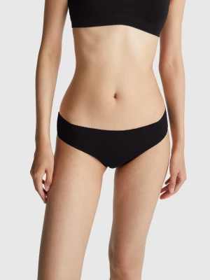 Benetton, Basic Stretch Cotton Underwear, size XS, Black, Women United Colors of Benetton