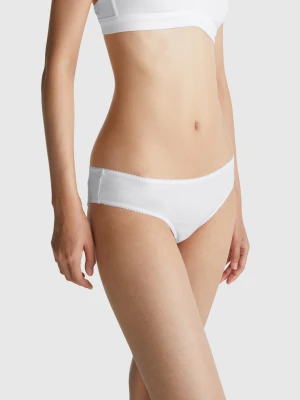 Benetton, Basic Stretch Cotton Underwear, Size: XS, White, Women United Colors of Benetton