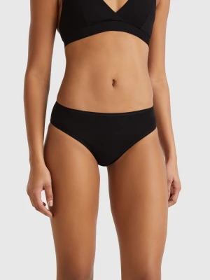 Benetton, Basic Underwear In Stretch Cotton, size XS, Black, Women United Colors of Benetton