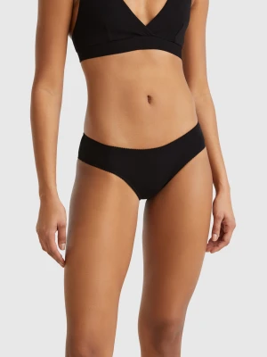 Benetton, Basic Underwear In Stretch Cotton, size XS, Black, Women United Colors of Benetton