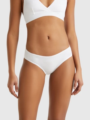 Benetton, Basic Underwear In Stretch Cotton, size XS, White, Women United Colors of Benetton