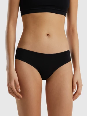 Benetton, Basic Underwear In Stretch Organic Cotton, size L, Black, Women United Colors of Benetton