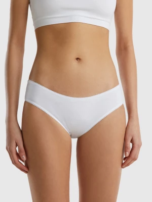 Benetton, Basic Underwear In Stretch Organic Cotton, size M, White, Women United Colors of Benetton