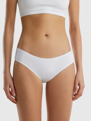 Benetton, Basic Underwear In Stretch Organic Cotton, size M, White, Women United Colors of Benetton