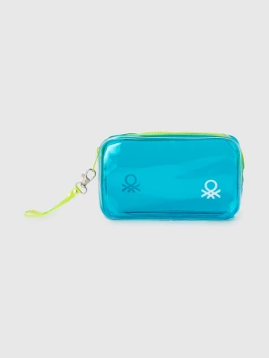 Benetton, Beauty Case In Pvc With Logo, Size: OS, Blue, Women United Colors of Benetton