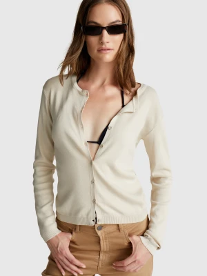 Benetton, Beige 100% Cotton Cardigan, size XXS, Beige, Women United Colors of Benetton