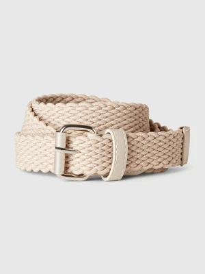 Benetton, Beige Stretch Ribbon Belt, size , Beige, Men United Colors of Benetton