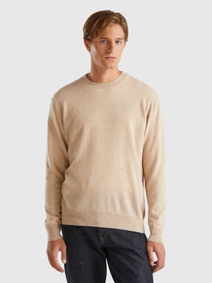 Benetton, Beige Sweater In Pure Cashmere, size L, Beige, Men United Colors of Benetton