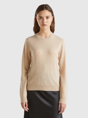 Benetton, Beige Sweater In Pure Cashmere, Size: XXS, Beige, Women United Colors of Benetton