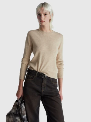 Benetton, Beige Sweater In Pure Cashmere, Size: XXS, Beige, Women United Colors of Benetton