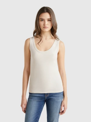 Benetton, Beige Tank Top In Pure Cotton, size XXS, Beige, Women United Colors of Benetton