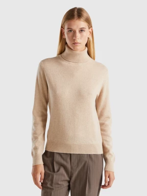 Benetton, Beige Turtleneck In Pure Cashmere, size S, Beige, Women United Colors of Benetton