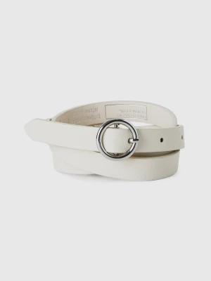 Benetton, Belt In Coated Fabric, size M-L, Creamy White, Kids United Colors of Benetton