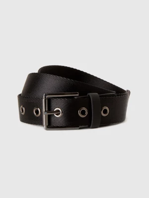 Benetton, Belt With Eyelets, size M, Black, Men United Colors of Benetton