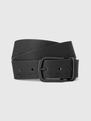 Benetton, Belt With Logo, size M, Black, Men United Colors of Benetton