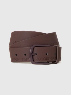 Benetton, Belt With Logo, size XL, Dark Brown, Men United Colors of Benetton