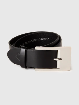 Benetton, Belt With Rectangular Buckle, Black, Women United Colors of Benetton