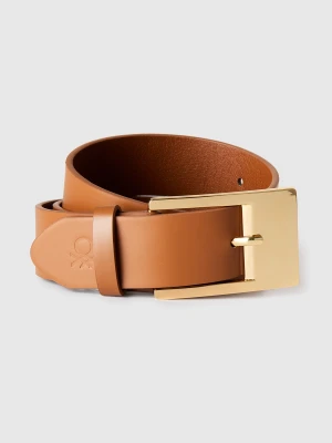 Benetton, Belt With Rectangular Buckle, Camel, Women United Colors of Benetton