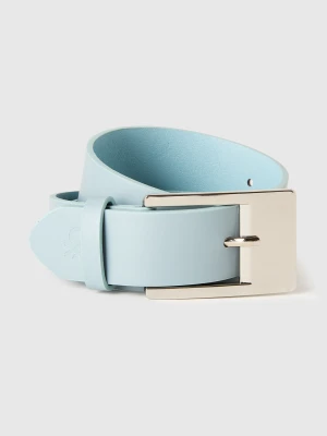 Benetton, Belt With Rectangular Buckle, Light Blue, Women United Colors of Benetton