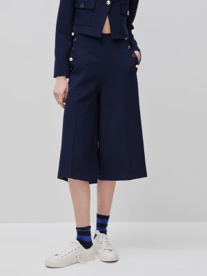 Benetton, Bermuda Shorts In A Sailor Style, Dark Blue, Women United Colors of Benetton