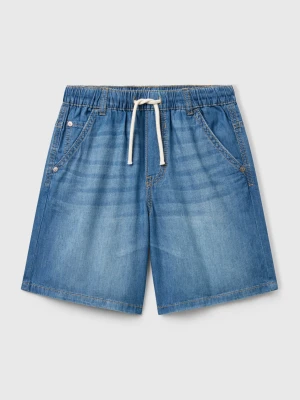 Benetton, Bermuda Shorts In Chambray, Size: XL, Blue, Kids United Colors of Benetton