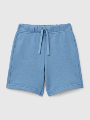 Benetton, Bermuda Shorts In Cotton Fleece, size 116, Light Blue, Kids United Colors of Benetton