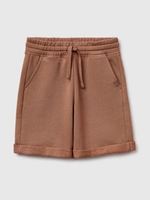 Benetton, Bermuda Shorts In Pure Cotton Fleece, Size: XL, Camel, Kids United Colors of Benetton