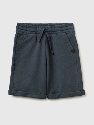 Benetton, Bermuda Shorts In Pure Cotton Fleece, Size: XL, Dark Gray, Kids United Colors of Benetton