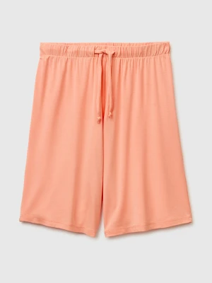Benetton, Bermuda Shorts In Stretch Modal, Size: XXS, Peach, Women United Colors of Benetton