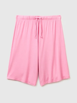 Benetton, Bermuda Shorts In Stretch Modal, Size: XXS, Pink, Women United Colors of Benetton