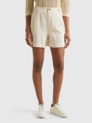 Benetton, Bermuda Shorts In Sustainable Viscose Blend, size , Beige, Women United Colors of Benetton