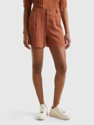 Benetton, Bermuda Shorts In Sustainable Viscose Blend, size , Brown, Women United Colors of Benetton