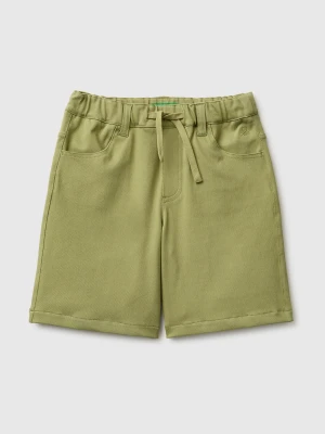 Benetton, Bermuda Shorts With Drawstring, Size: XL, Military Green, Kids United Colors of Benetton